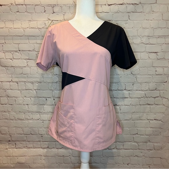 Grey's Anatomy Tops - Grey’s Anatomy Signature Light Pink & Gray Scrub Top